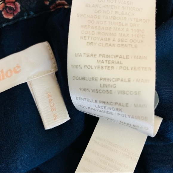 See By Chloe Floral Haze Lace Trim Dress Sz 42 - Picture 14 of 14